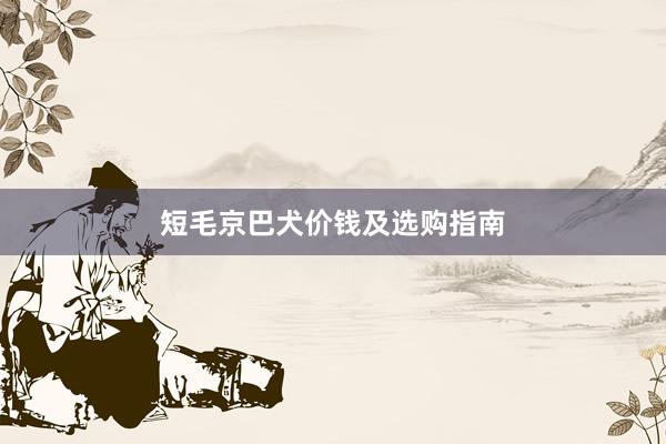 短毛京巴犬价钱及选购指南