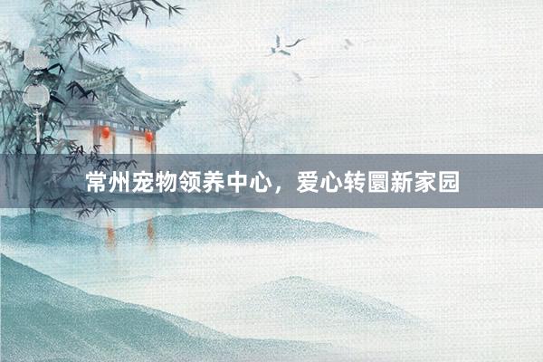 常州宠物领养中心，爱心转圜新家园